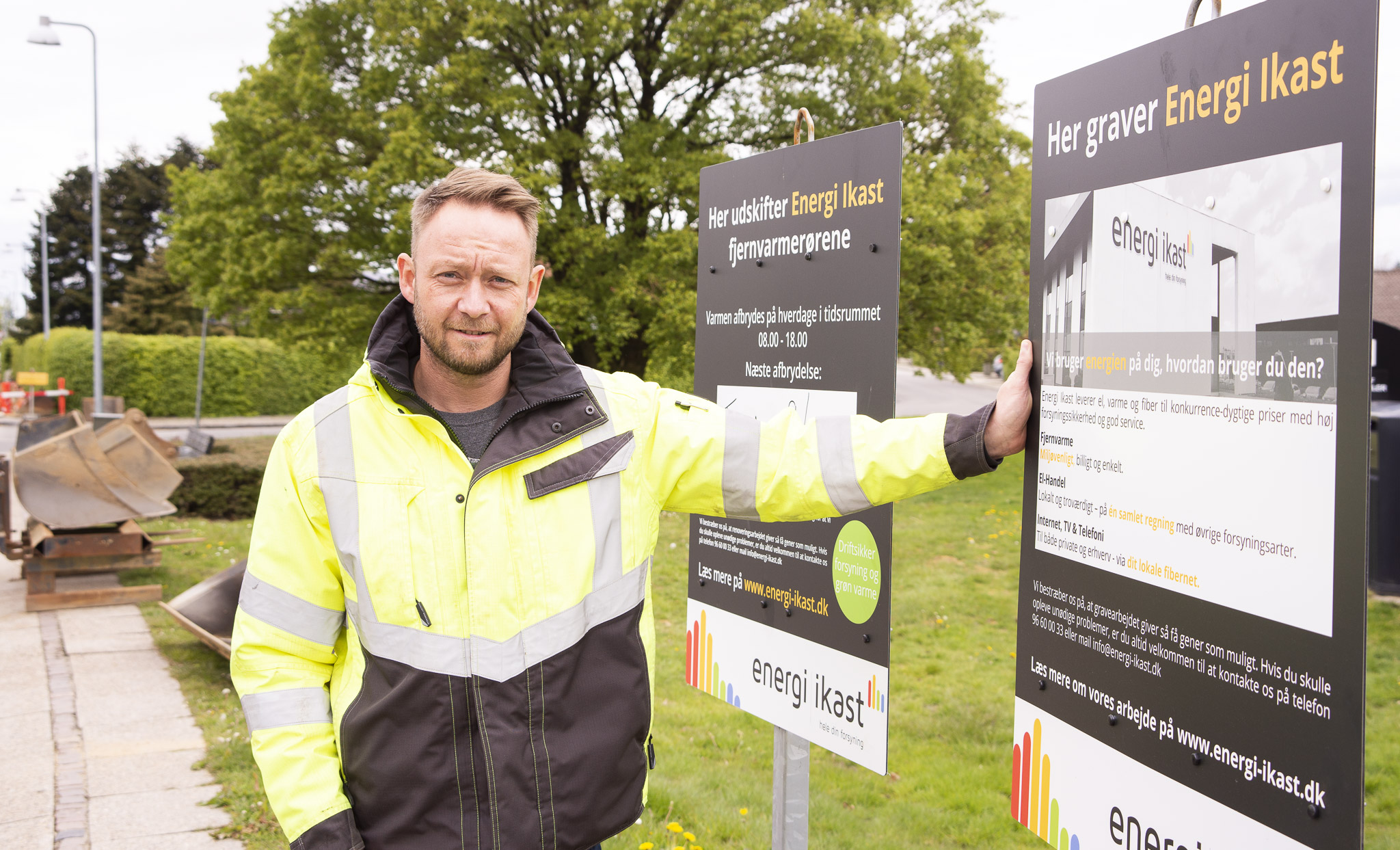 Distributionsleder Jakob Stenholt ved graveprojekt på Tulstrupvej i Ikast. Foto: Rune Kaldau